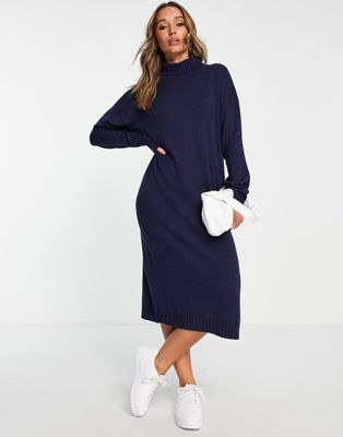 M Lounge cosy longline maxi dress in french navy