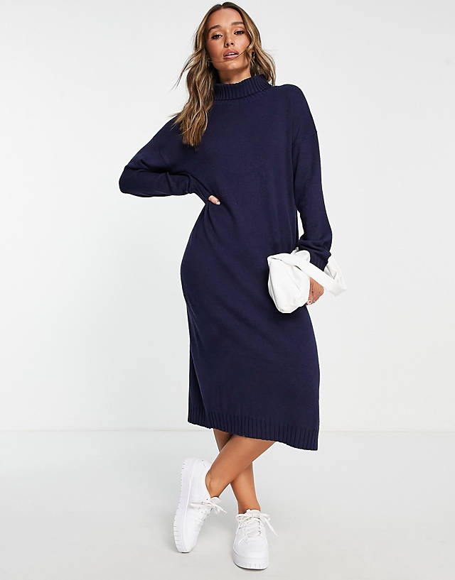 M Lounge - cosy longline maxi dress in french navy