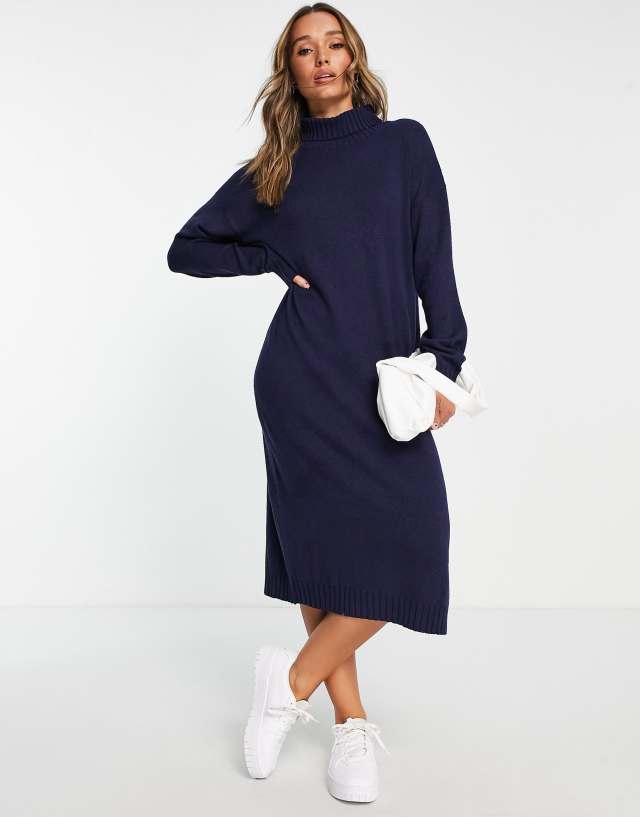 M Lounge cozy longline maxi dress in french navy