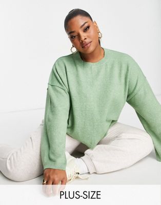 M Lounge Curve boxy fit relaxed jumper in soft sage