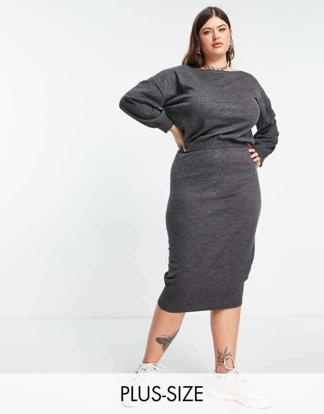 M Lounge Curve midi overlay sweater dress