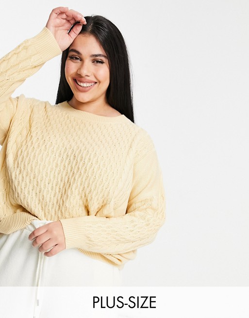 M Lounge Curve relaxed jumper in cable knit