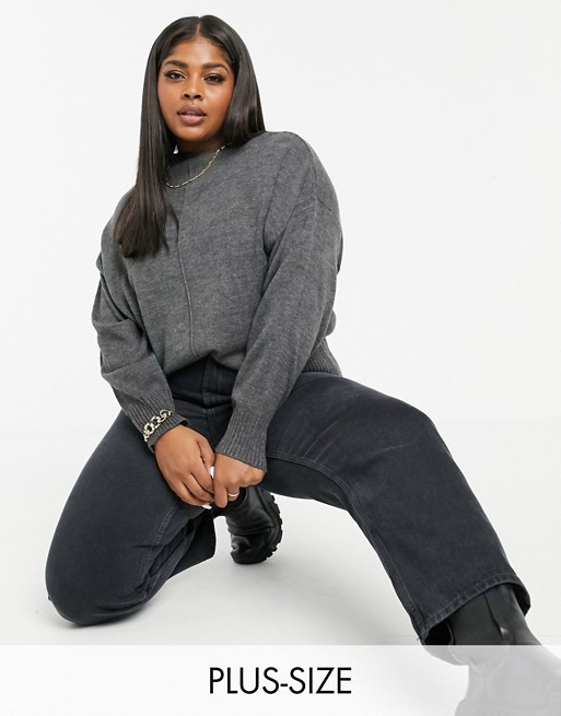 M Lounge Curve ultimate high neck jumper with exposed seams