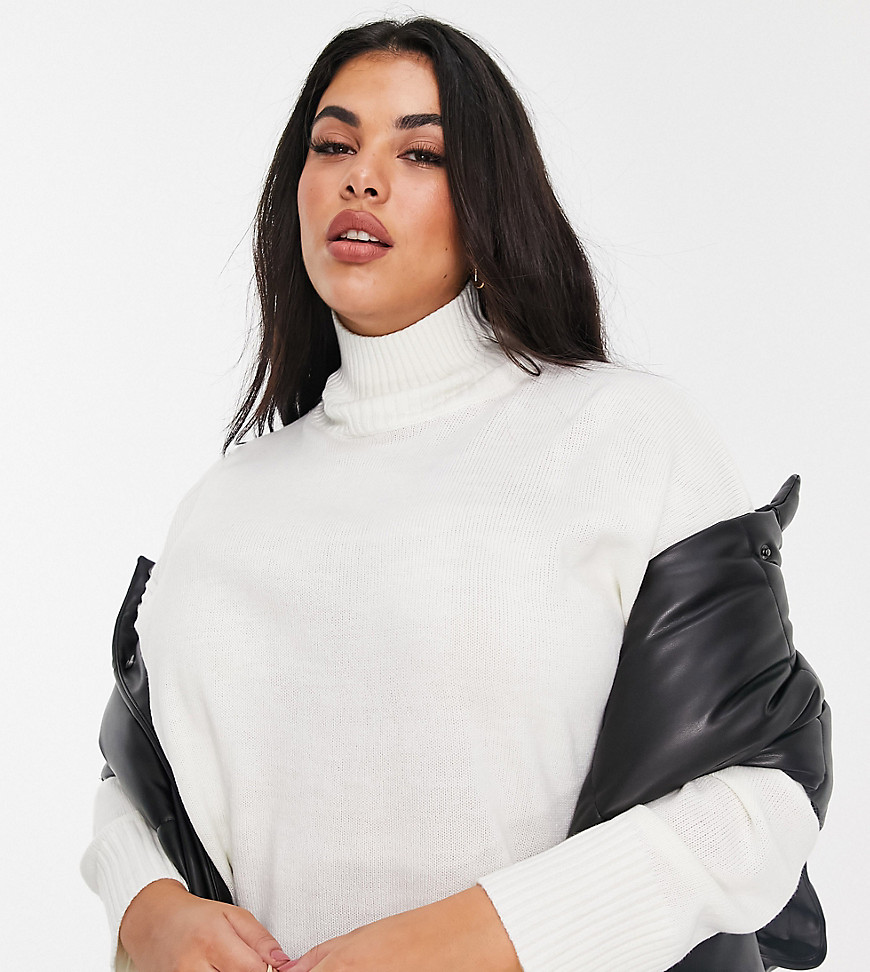 M Lounge Curve ultimate relaxed high neck jumper-White