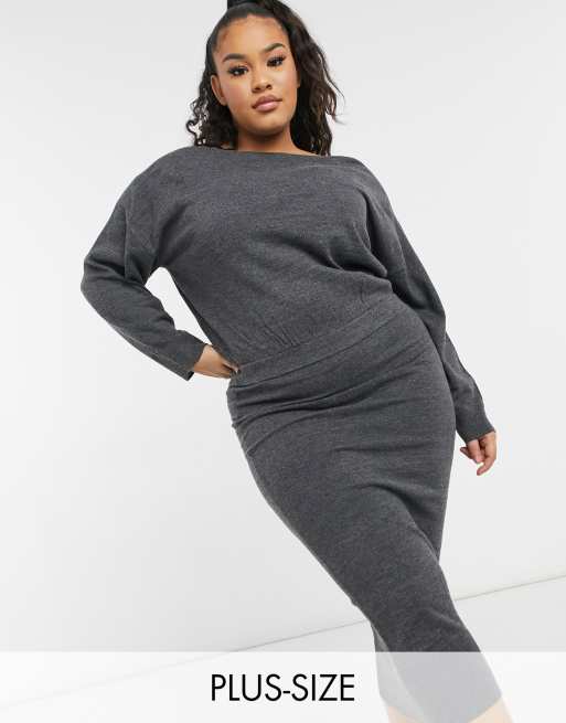 M Lounge Curve - Vestito in maglia a strati sovrapposti con gonna al polpaccio