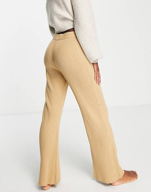 M Lounge flared pants in rib knit - part of a set