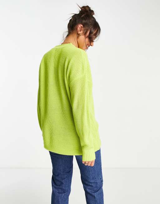 M Lounge – Legerer, gerippter Pullover in verwaschenem Gelb, 2 von 4