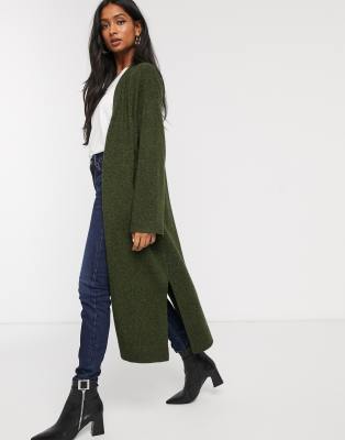 longline khaki cardigan