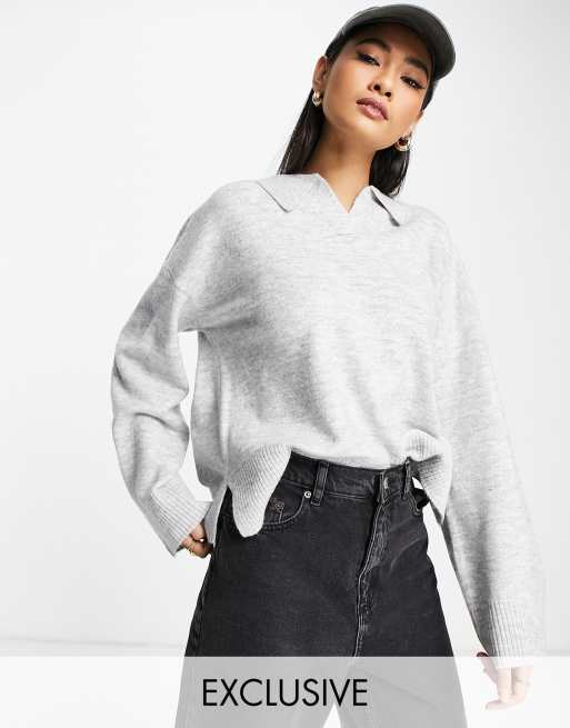 M Lounge - Maglione comodo stile polo in coordinato