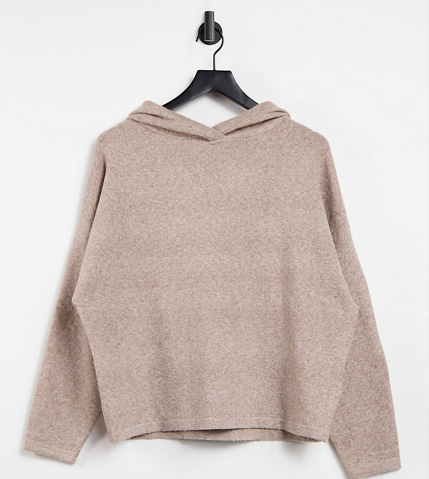 M Lounge oversized knitted hoodie-Neutral