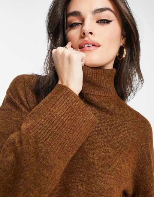  M Lounge - Pull col roulé ultra souple - Marron hiver, 3 de 4