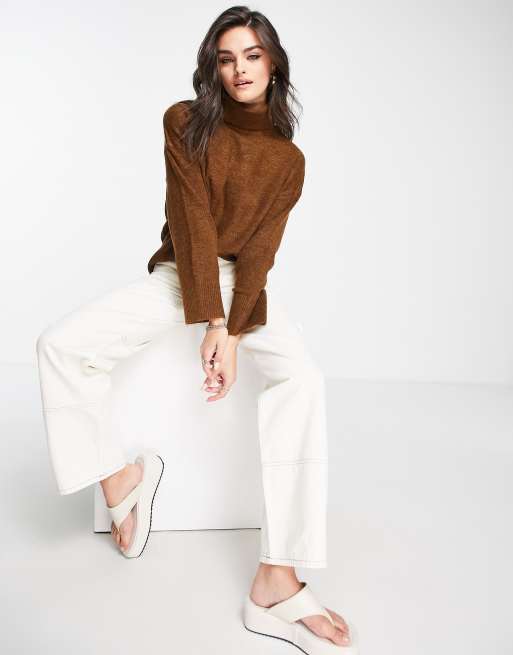  M Lounge - Pull col roulé ultra souple - Marron hiver, 4 de 4