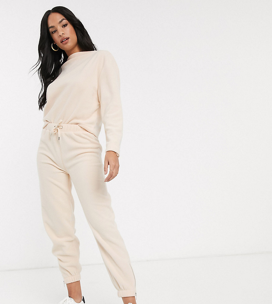 M Lounge relaxed joggers with zip cuffs in fleece co-ord-Pink