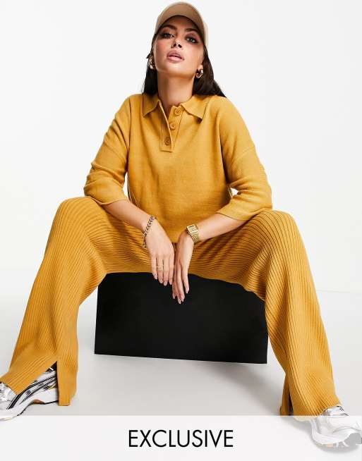 M Lounge relaxed knitted pants with split co-ord