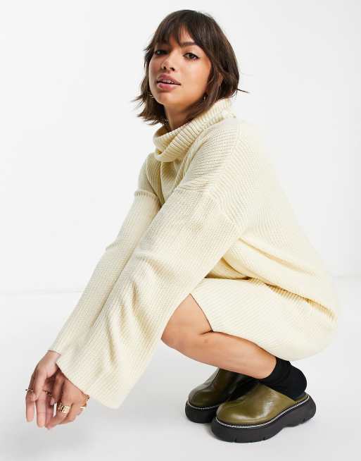 M Lounge roll neck mini sweater dress