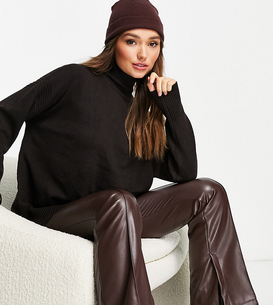 M Lounge ultimate relaxed high neck sweater-Brown