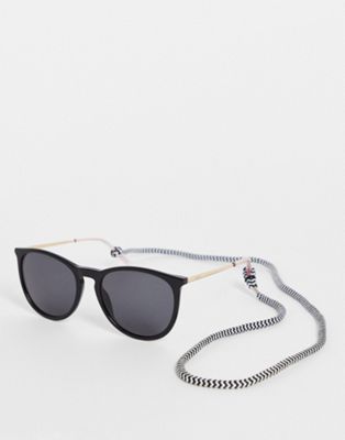M Missoni classic round sunglasses in black and gold