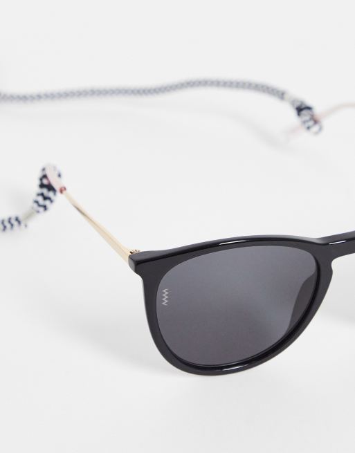 M Missoni classic round sunglasses in black and gold, 3 of 4