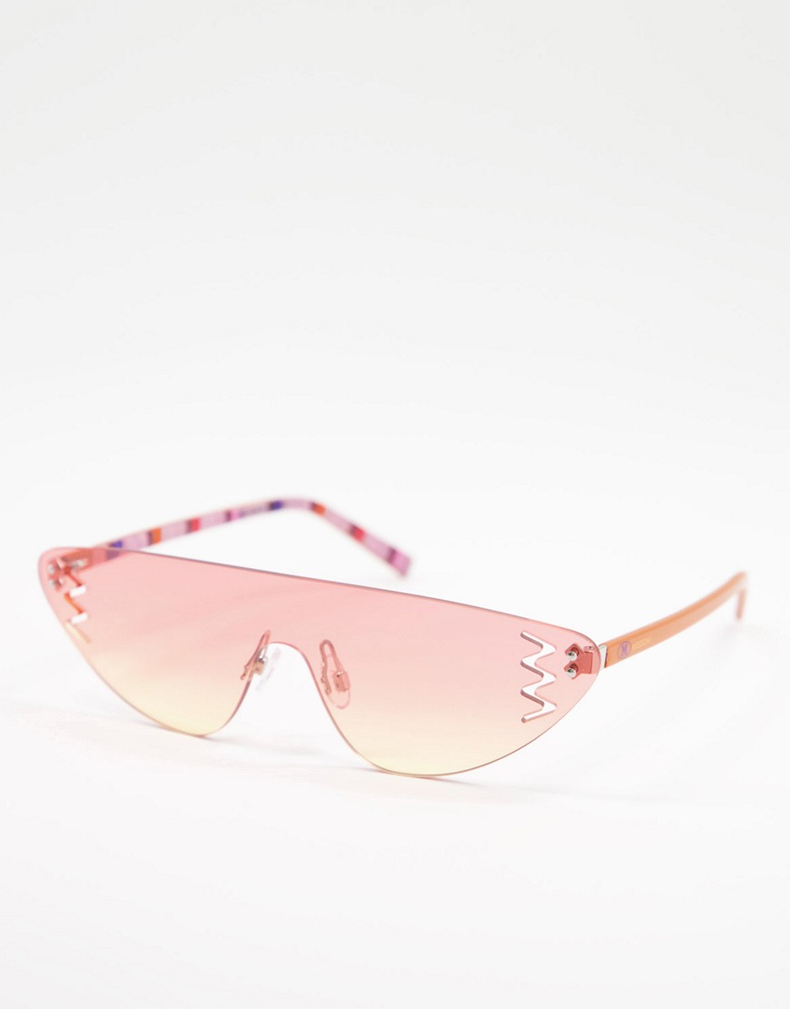 M Missoni visor style sunglasses in peach ombre-Orange