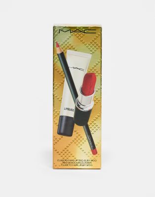 MAC – Claim To Fame Lip Trio – Set med läpprodukter – Ruby Woo – Spara 33%