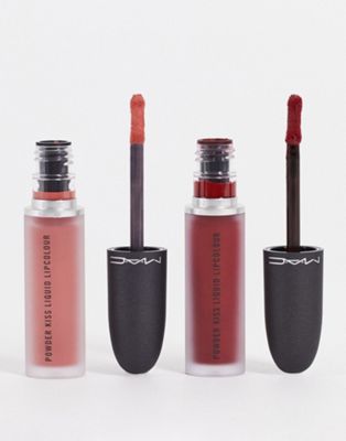 MAC Kiss It Twice Powder Kiss Liquid Lipstick Duo: Best Sellers (save 21%)
