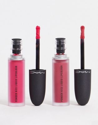 MAC Kiss It Twice Powder Kiss Liquid Lipstick Duo: Pink (save 21%)