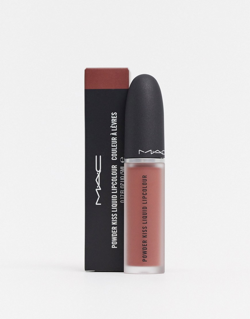Shop Mac Powder Kiss Liquid Lip - Over The Taupe-neutral