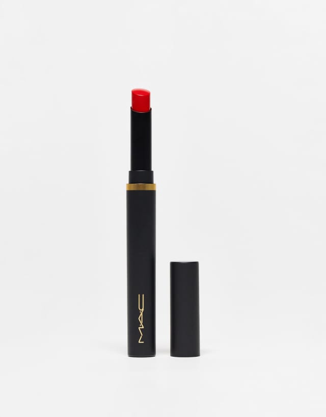 MAC Powder Kiss Velvet Blur Slim Lipstick - Devoted To Danger