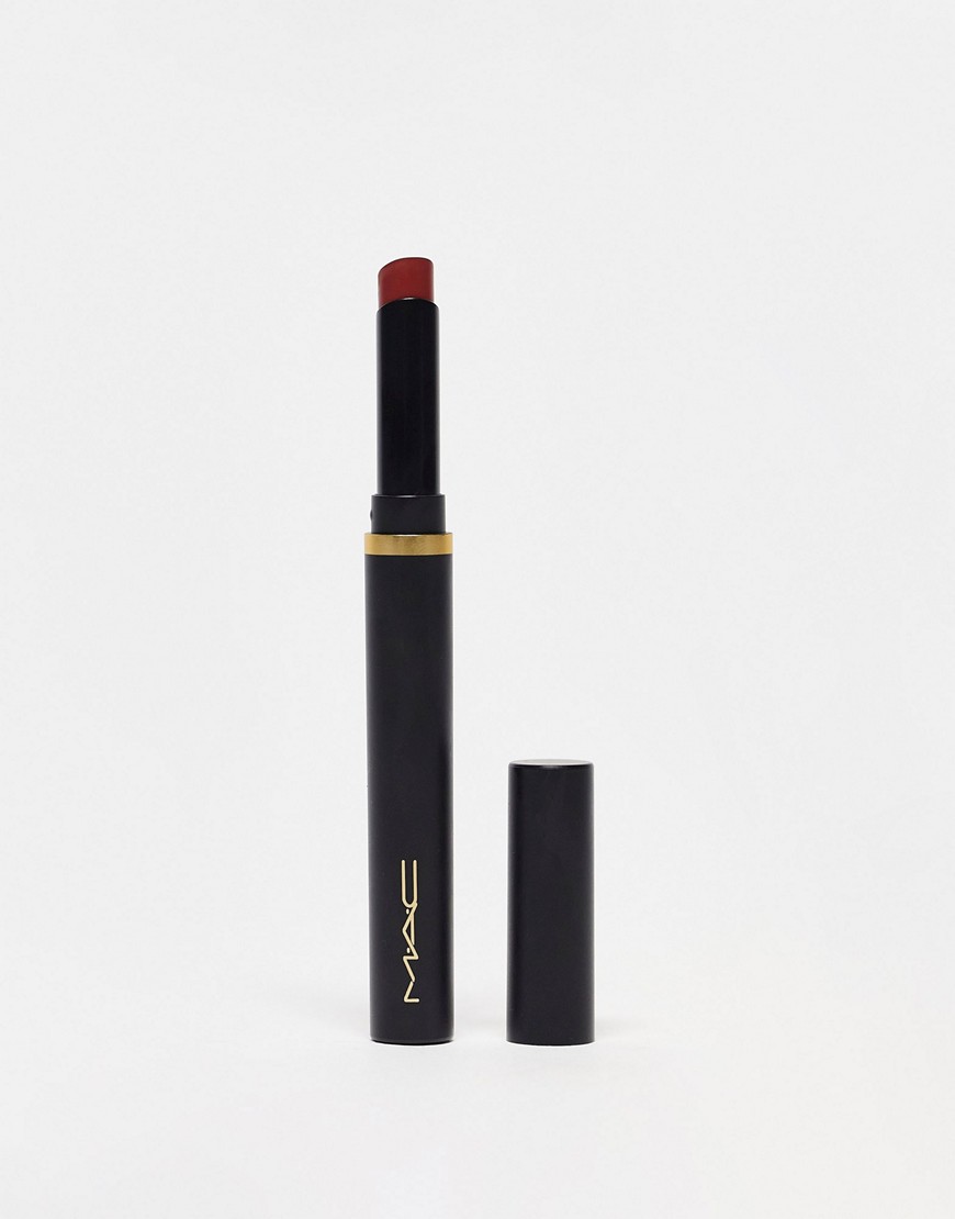 MAC Powder Kiss Velvet Blur Slim Lipstick - Dubonnet Buzz-Red
