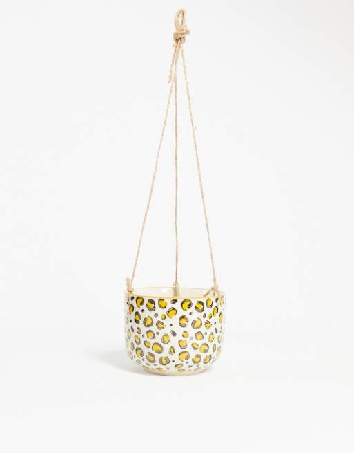 Macetero colgante con diseño de leopardo Love de Sass & Belle