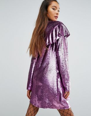 asos purple sequin dress