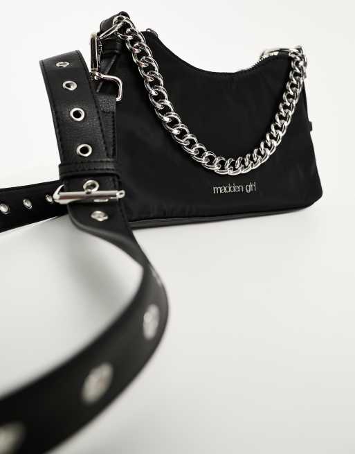 Madden Girl - Borsa piccola a tracolla nera con catena