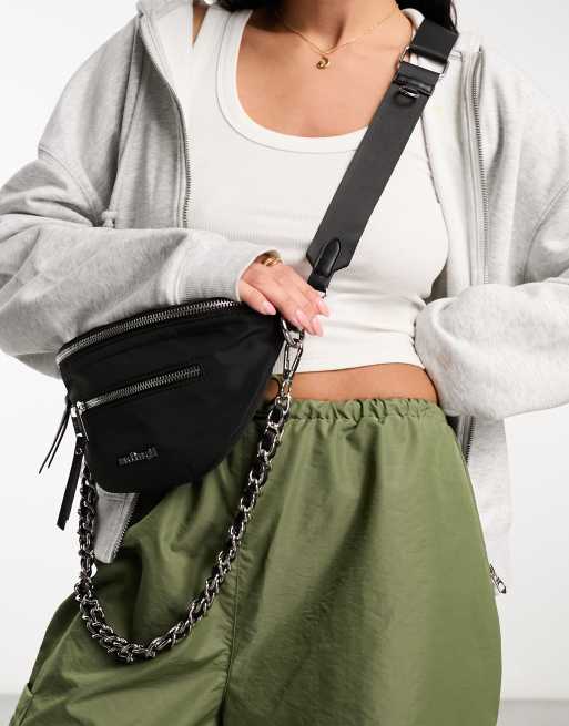 Madden Girl cross body bag with font zip in black