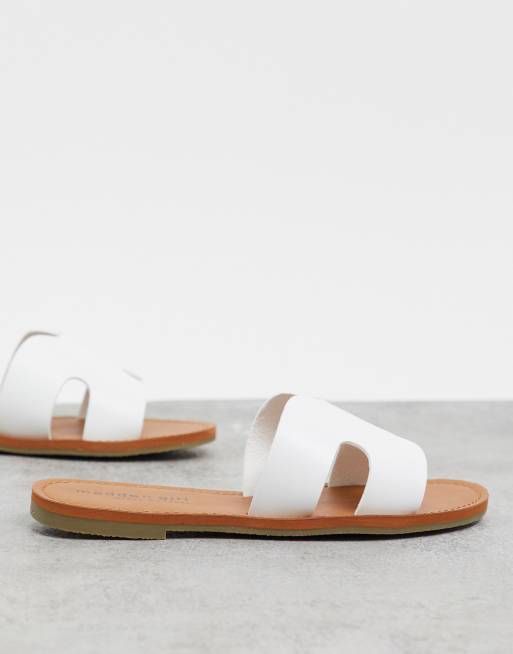 Madden girl double buckle womens white slide sandals new arrivals