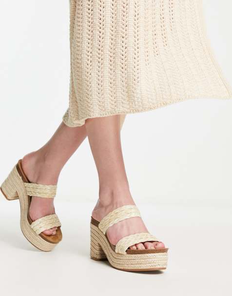 Madden Girl Emerson platform espadrilles in natural raffia - view 1