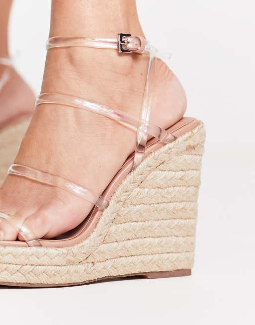 Steve madden clear strap on sale wedges