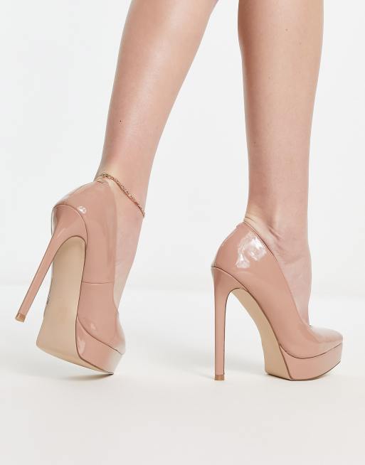 Madden Girl Lidia platform pointed heeled shoes in beige, 2 of 4