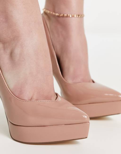 Madden Girl Lidia platform pointed heeled shoes in beige, 3 of 4
