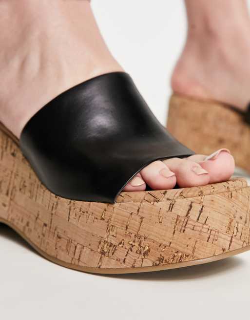 Madden Girl Zaharra cork platform sandal in black