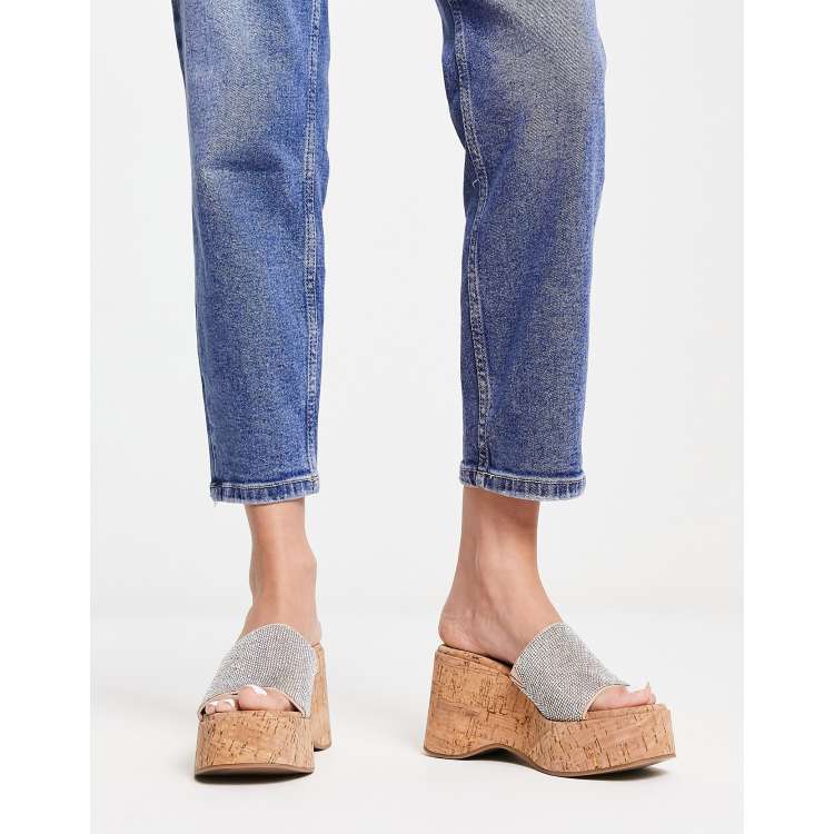 Rhinestone cork sandals new arrivals