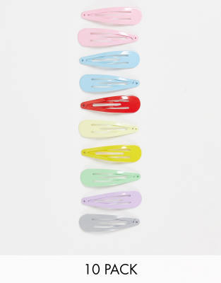 Madein. Madein 10 pack hair clips in pastel-Multi