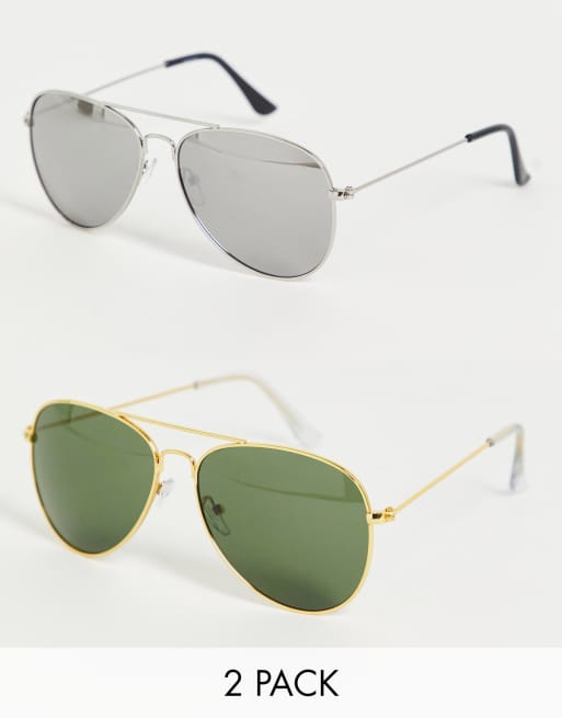 Madein. 2 pack aviator style sunglasses