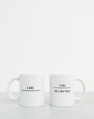 Madein. 2 pack his and hers 'I do' mugs