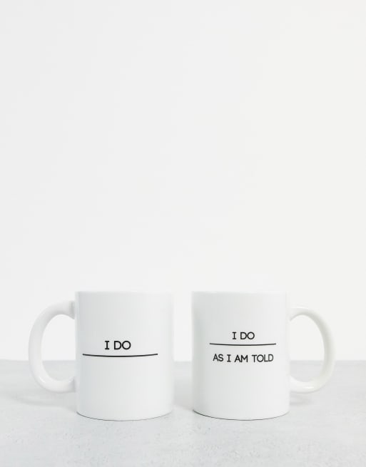 Madein. 2 pack his and hers 'I do' mugs