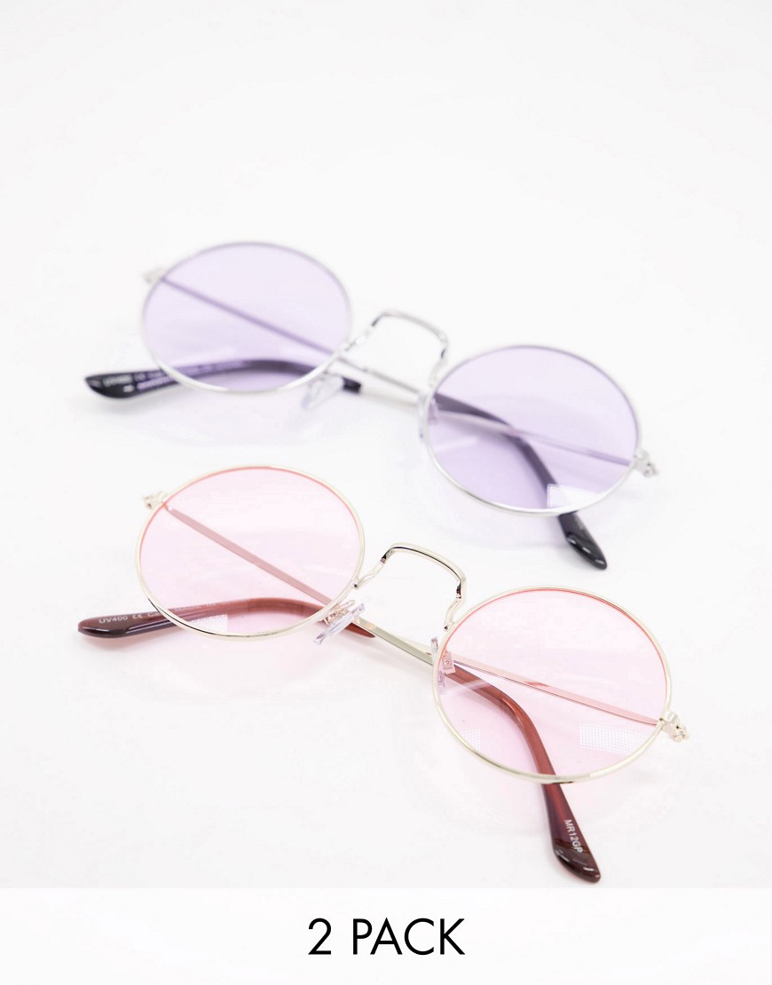 Madein. 2 pack pastel lens sunglasses-Multi