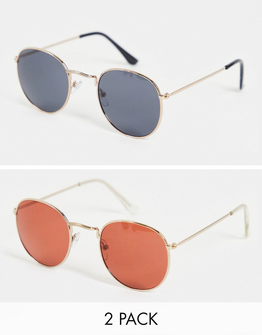 Madein. 2 pack round lens sunglasses-Multi