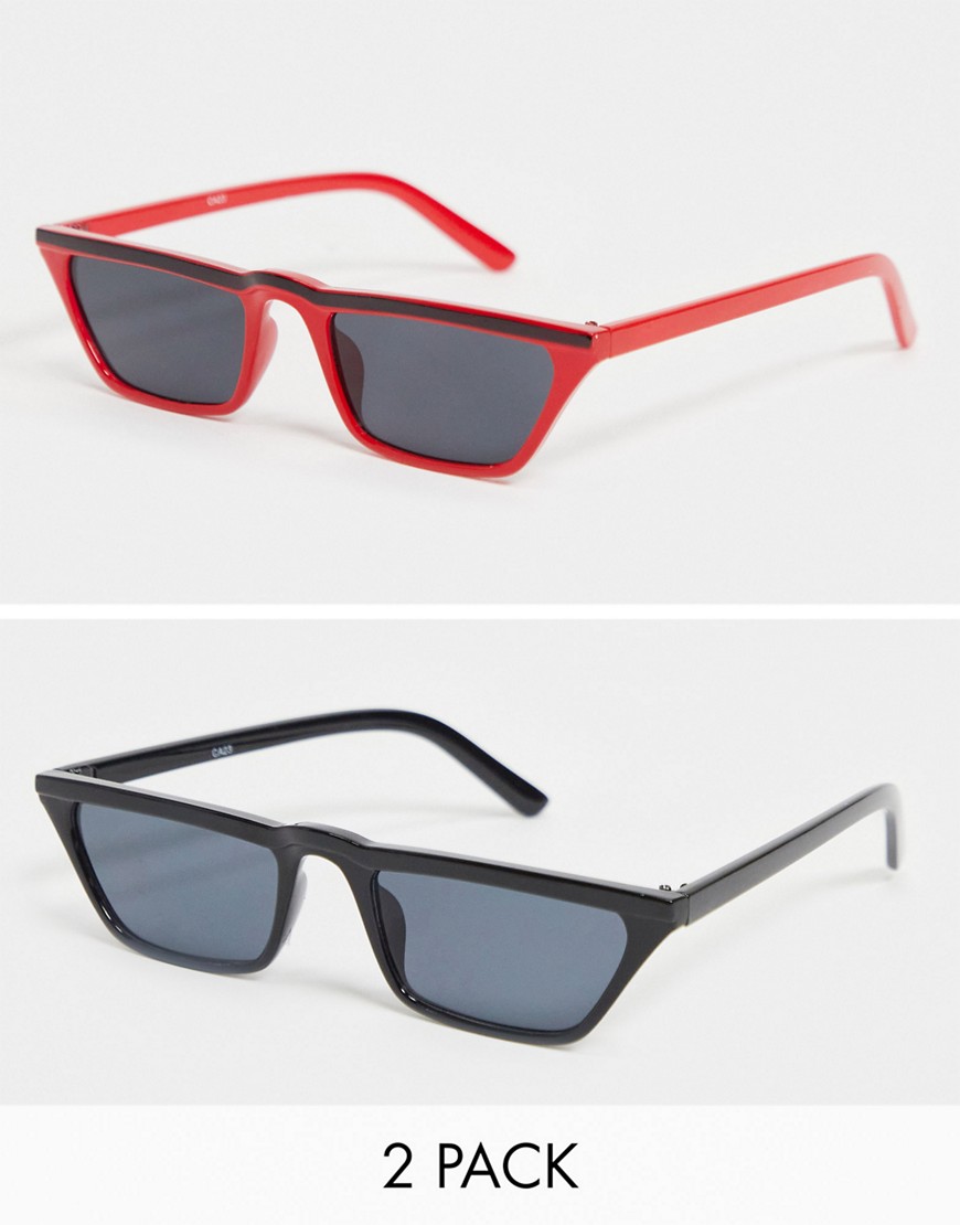 Madein. 2 pack slim line sunglasses-Multi