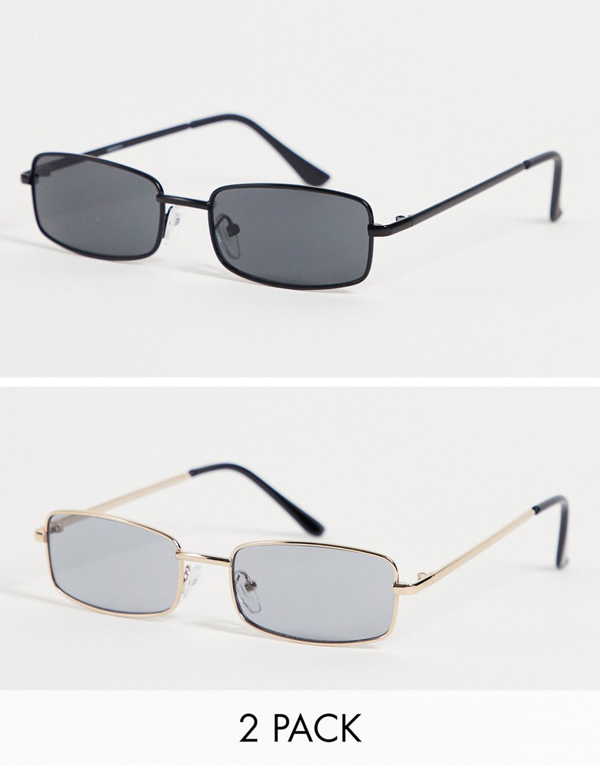 Madein. 2 Pack Slim Line Sunglasses-multi