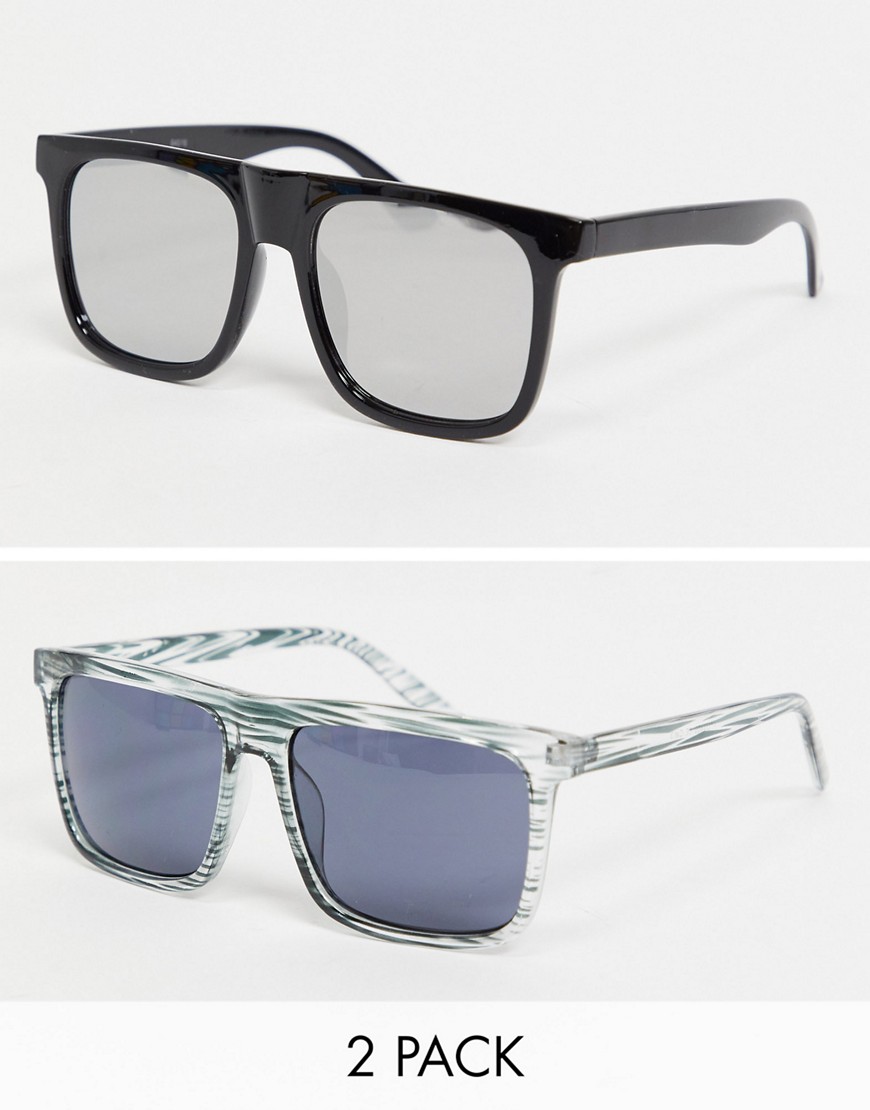 Madein. 2 pack square lens sunglasses-Multi