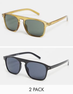 Madein. Madein. 2 pack straight brow sunglasses-Multi